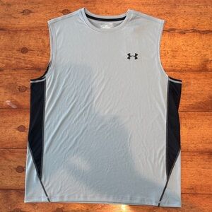 NWT Under Armour Gray Sleeveless with Black Panels Loose Size L
